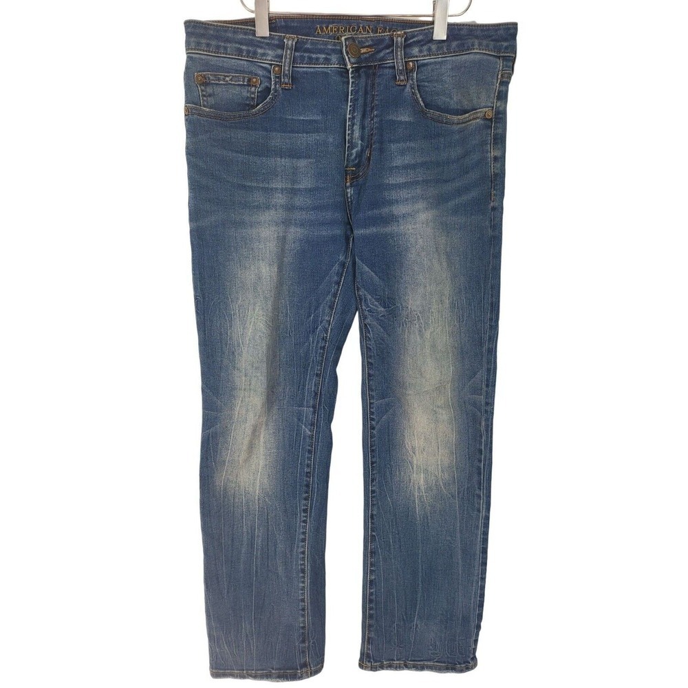 American Eagle Active Flex Jeans 32X30 Mens Original Straight High Rise Bottoms